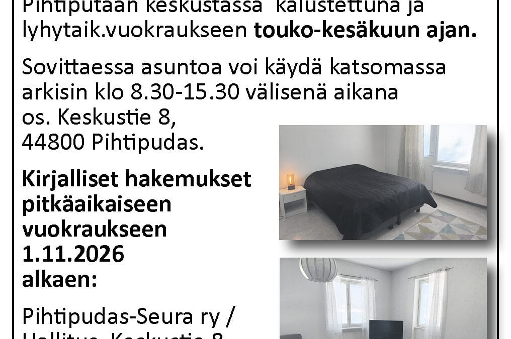 Vuokrattavana asunto